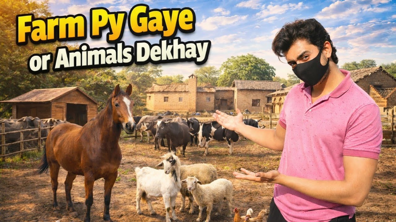 Farm py gaye aj | farm animals dekhay  😍| village life
