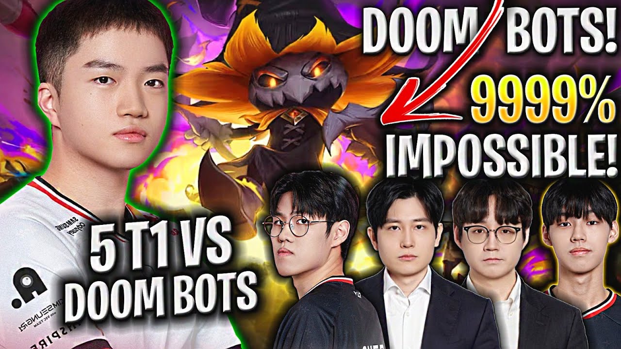 CAN 5 T1 PRO PLAYERS BEAT NEW DOOM BOTS MODE? 😱99,99% IMPOSSIBLE!💣 - T1 KERIA PLAYS DOOM BOTS!