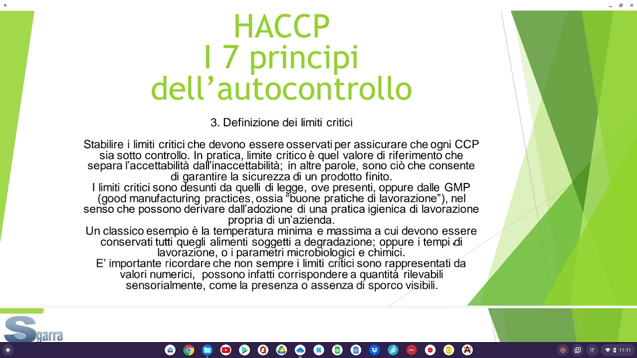 I 7 principi di autocontrollo HACCP