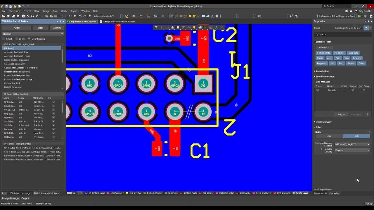 (8) Running DRC's on the PCB - Altium Designer