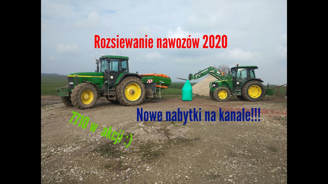 Rozsiewanie nawoz&oacute;w 2020 z nowymi nabytkami/John Deere 7710/Amazone ZA-V 3200/John Deere 5100R/Sound