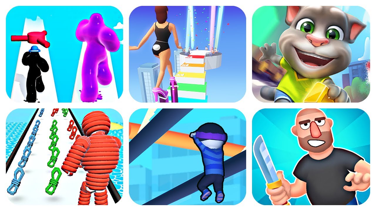 Blob Runner 3D, High Heels, Talking Tom Gold Run, Rope Man Run, Roof Rails, Hit Master 3D