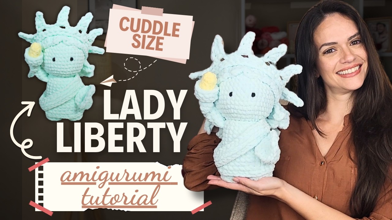 Step-by-Step Lady Liberty Amigurumi Tutorial! Crochet a Cuddle-Size Stuffed Toy with Me!