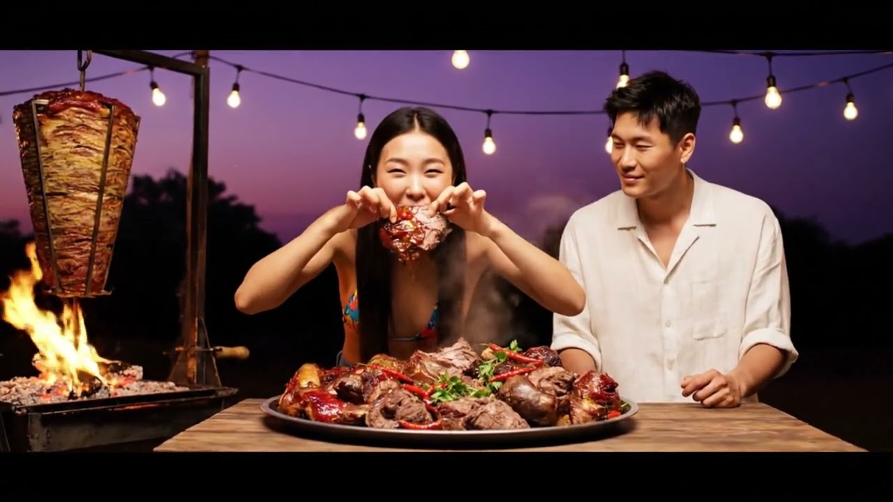 Romantic BBQ Mukbang! Eating Delicious Meat with My Favorite Person ❤️🔥