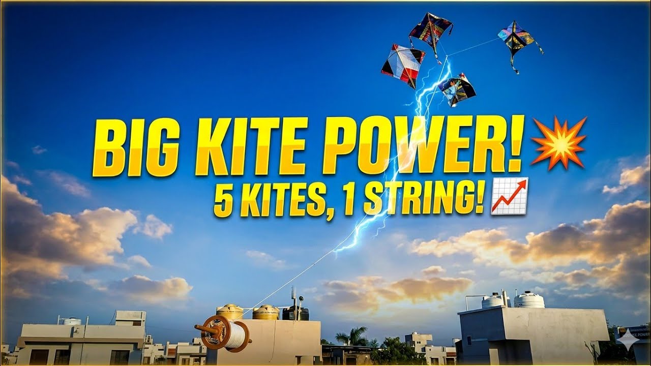 GIANT Kite Pulling 4 Kites! 😱 Extreme Rooftop Power Test