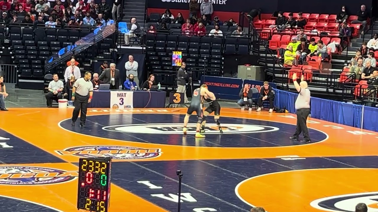 Joseph Fitak verse Simon Schult state tournament on February 21, 2026 Illinois USA