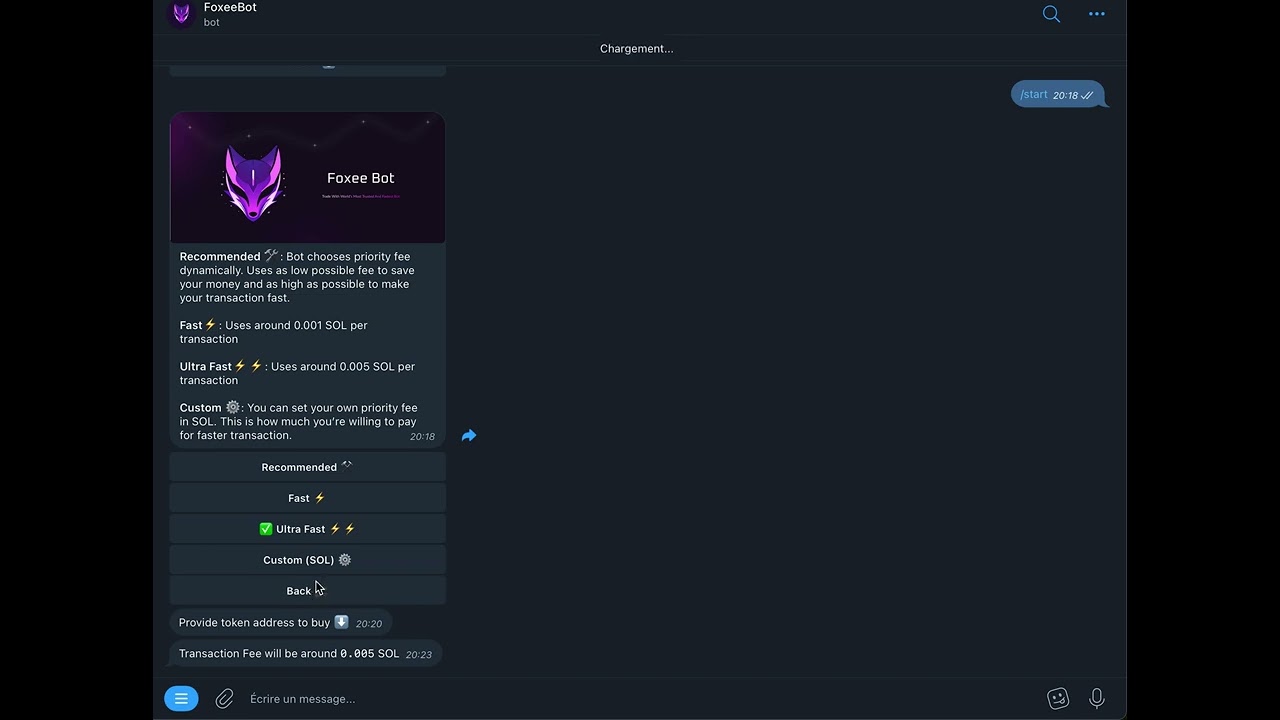 FOXEE BOT : Copier des wallets sur solana.