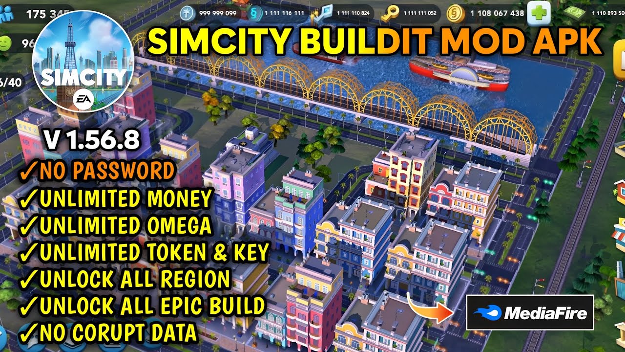 Simcity Buildit Mod Apk v1.56.8 Terbaru 2024 Unlimited Money & Unlock all Build Epic