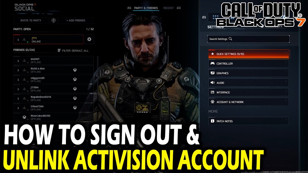 Как выйти из учетной записи Activision и отвязать ее от Call Of Duty Black Ops 7