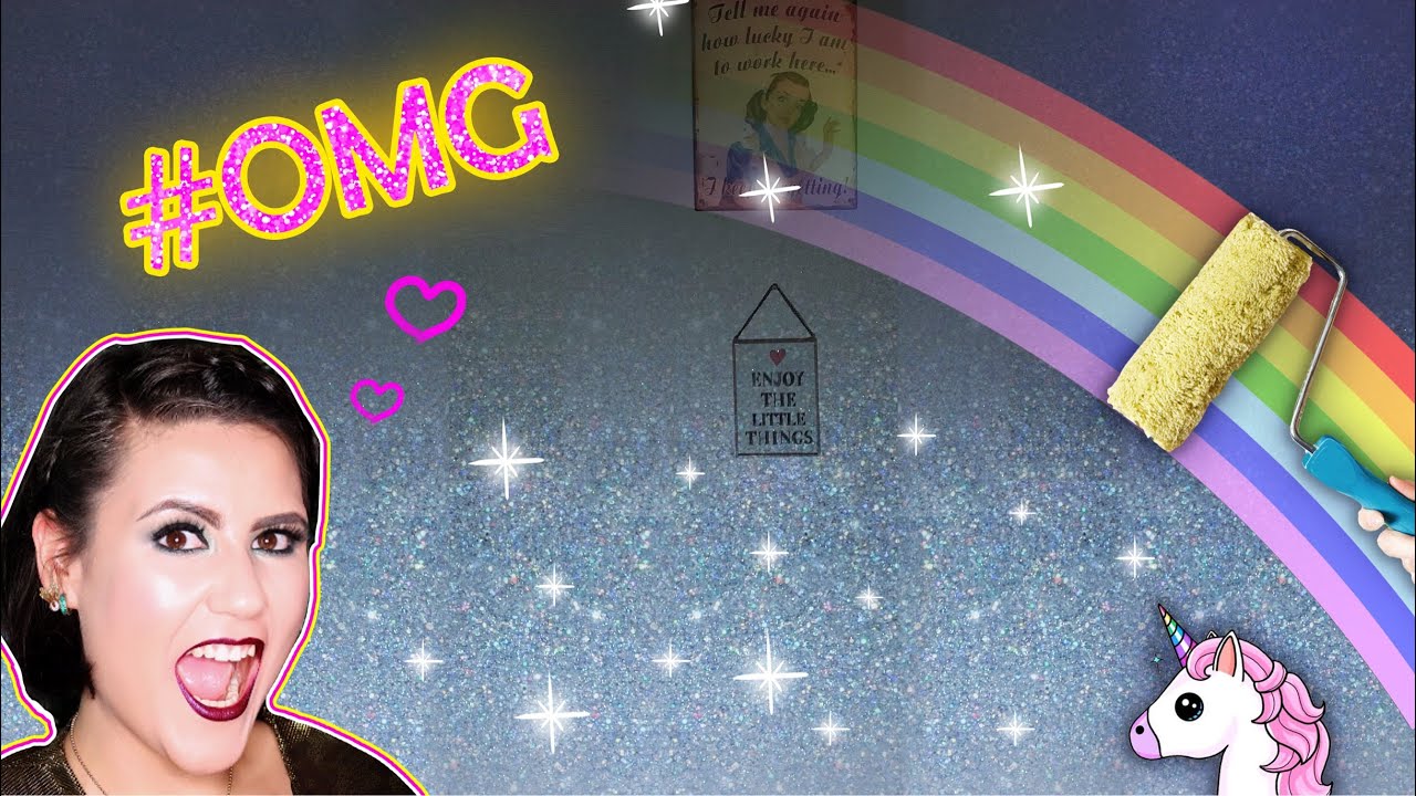 Como fazer PAREDE de GLITTER? | Muito Fácil e SEM COLA!