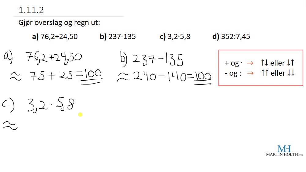 Matematikk 1P - Pr&oslash;veoppgaver - Overslag lett - 1.11.2