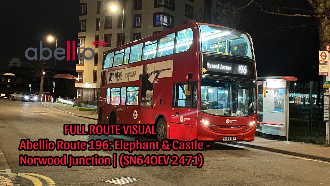 FULL ROUTE VISUAL | London Bus Route 196: Elephant & Castle - Norwood Junction (SN64OEV 2471)