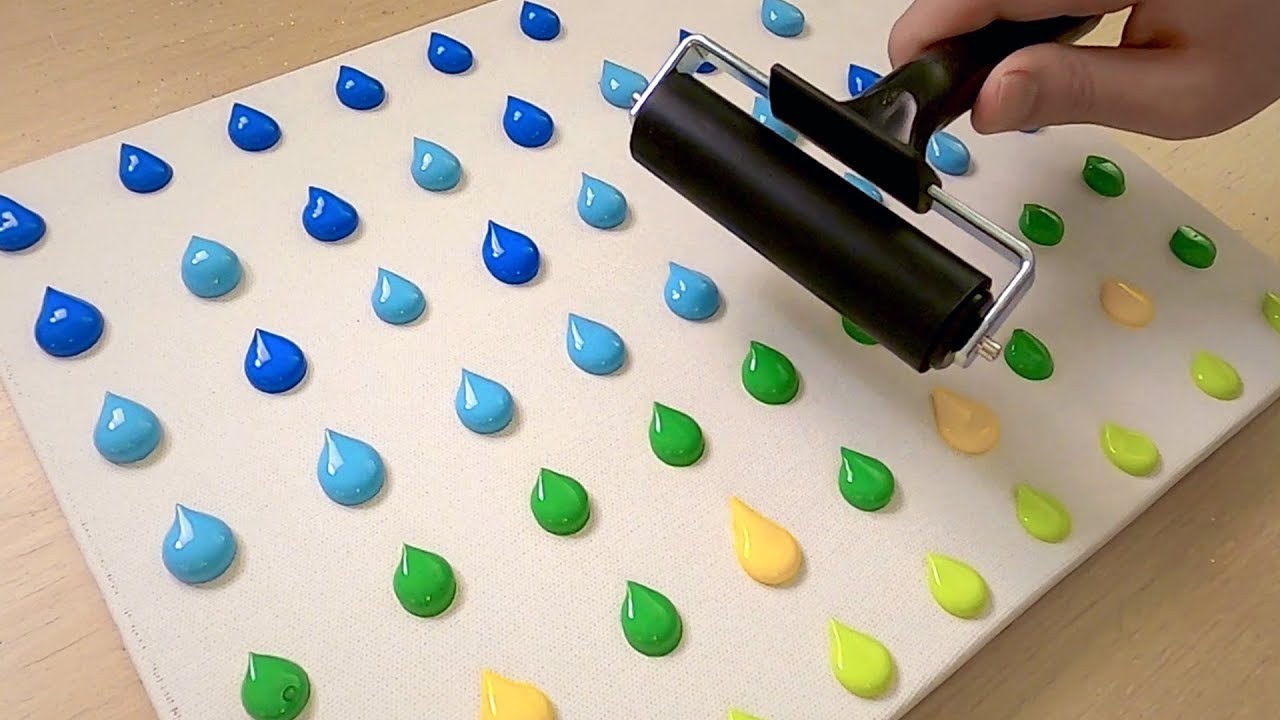 C&oacute;mo Pintar un Paisaje con Puntos de Pintura Acr&iacute;lica de colores muy f&aacute;cil para decorar tu casa