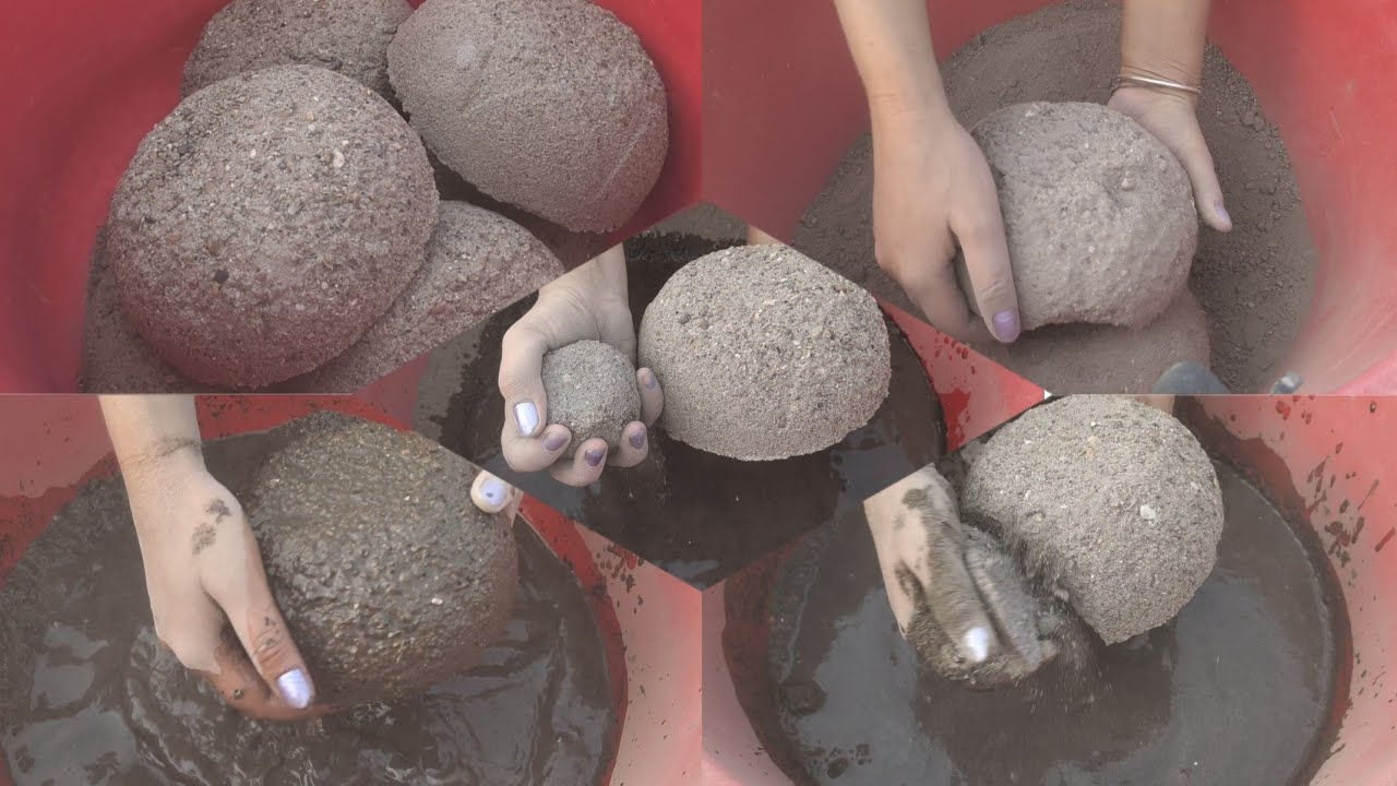 sand+ black charcoal dry+water 💦 crumbling// Sa Asmr