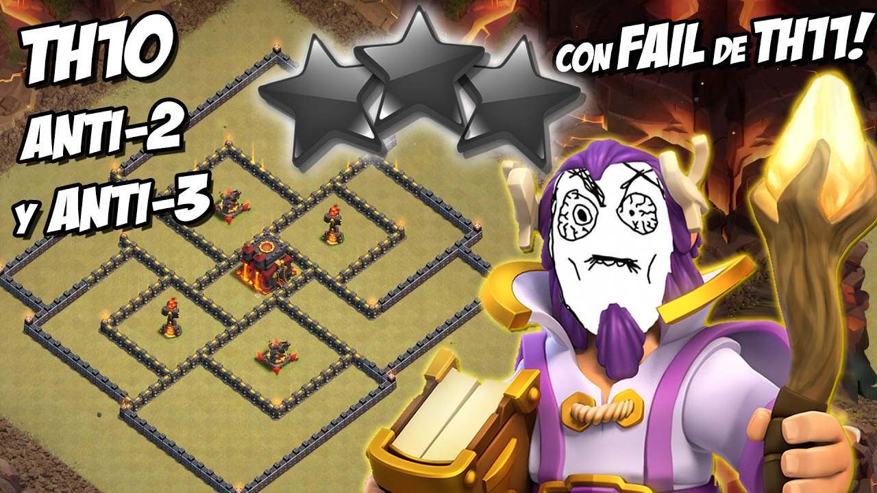 ¡NI 1 ESTRELLA LE SACÓ UN TH11! | ¡DISEÑO TH10 ANTI-3, ANTI-2 Y PARA SUBIR TROFEOS! + 2 DEFENSAS