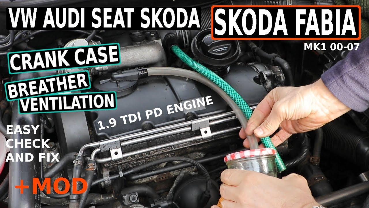 Трубка вентиляции картера SKODA FABIA, двигатель 1.9 PD (mk1 00-07)