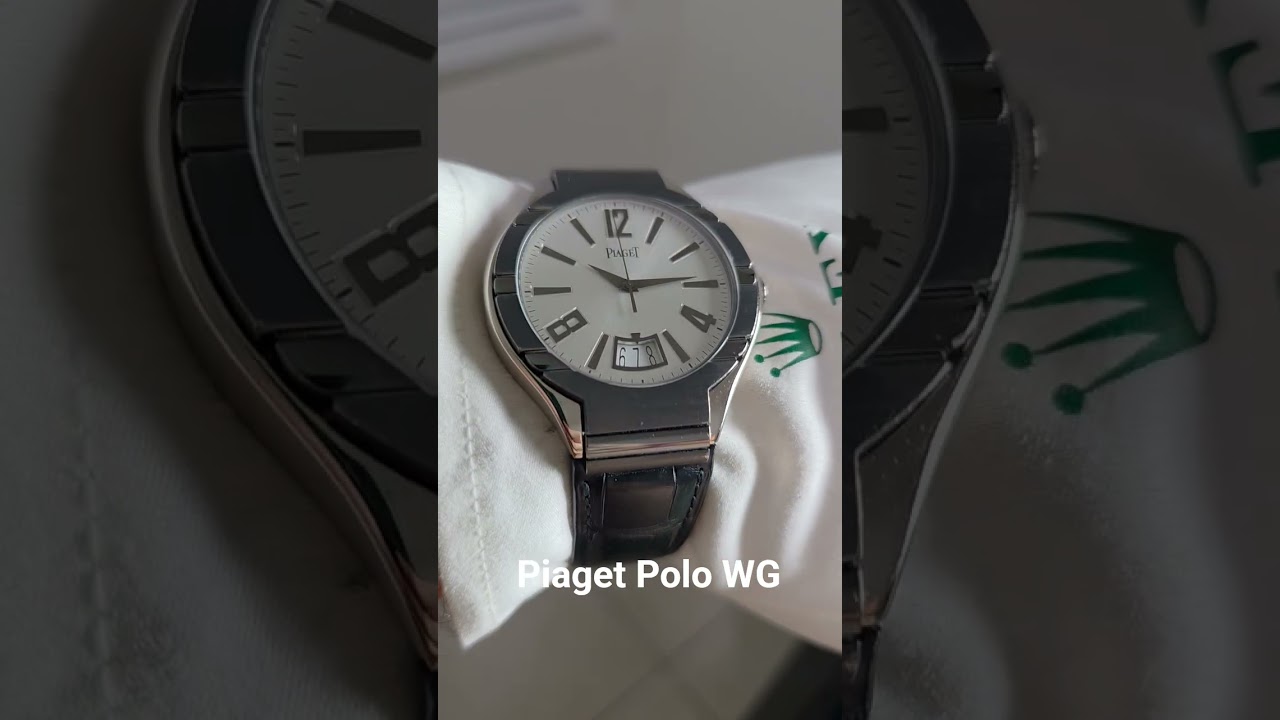 Piaget Polo Fortyfive 18k white gold 43mm case size.