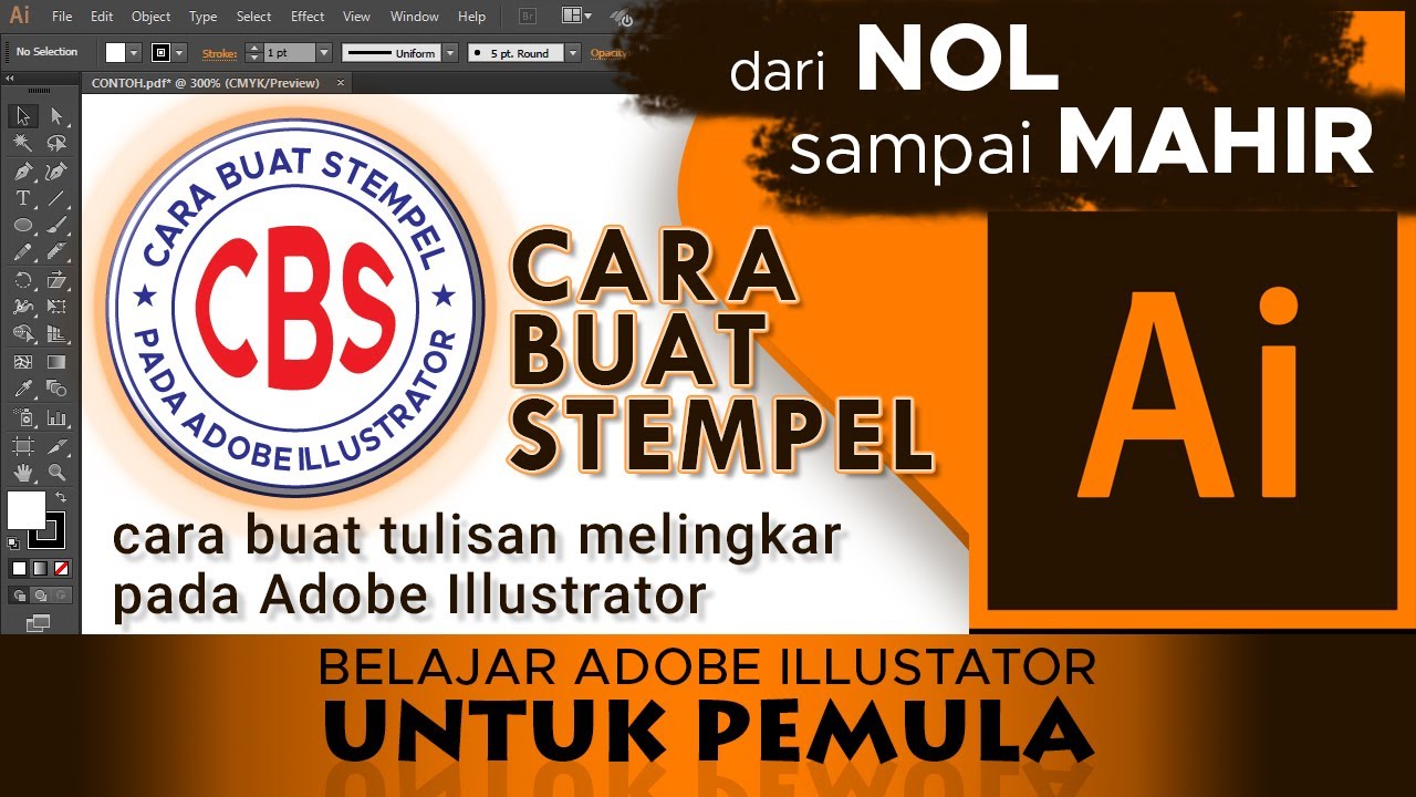 Tutorial Illustrator | Belajar Illustrator untuk Pemula | Cara Buat Desain Stempel | Belajar Desain