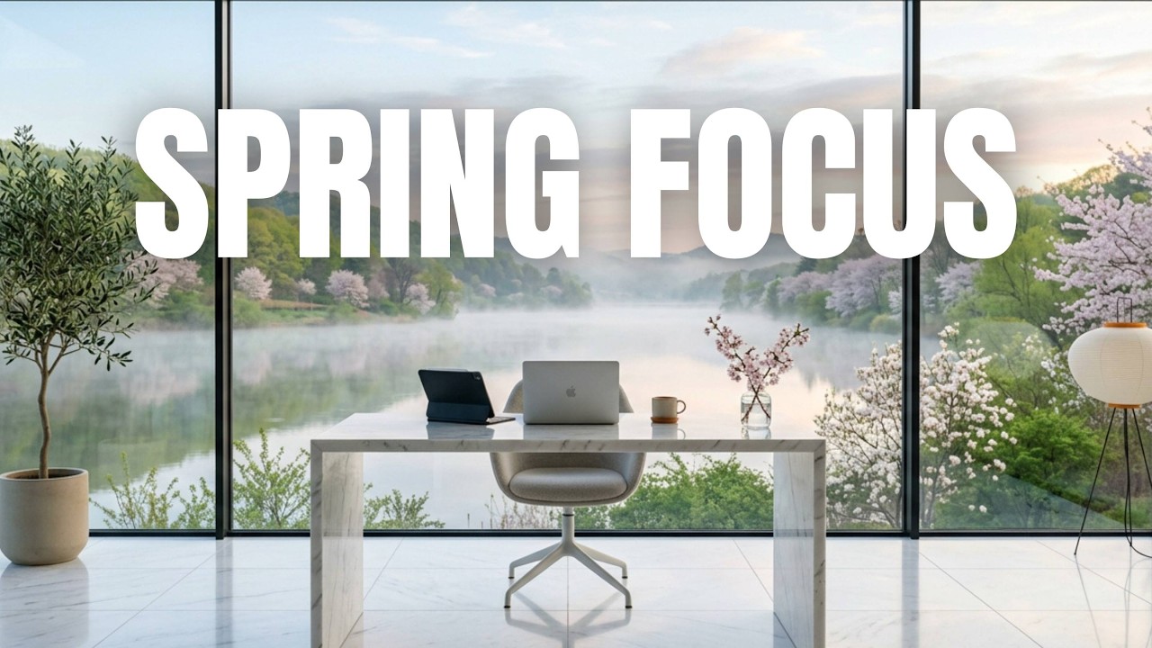Spring Deep Work Flow 🌿 1 Hour Focus & Productivity | Calm Ambient Study Music