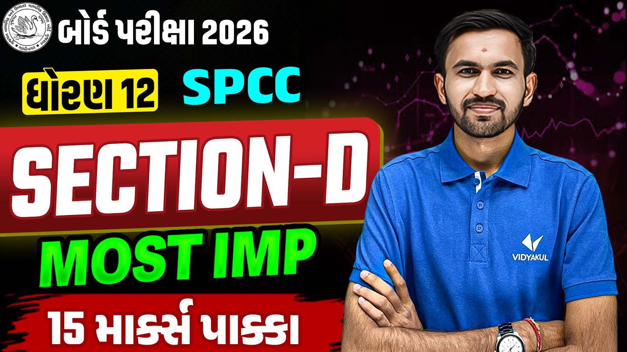 Std 12 SPCC Section-D 📝| Board Exam Top Most IMP Questions ✔️| Score Full Marks💯