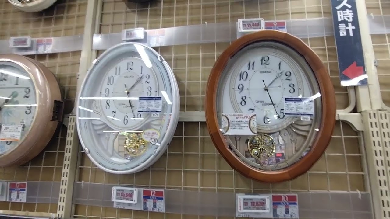 ビックカメラ高崎東口店　SEIKO　電波アミューズメロディ時計　AM258W、AM257B　同時鳴らし　A全曲　【新音源】