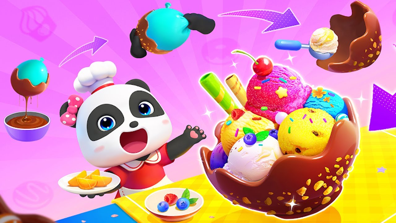Kiki and Miumiu's Ice Cream Truck #2 - Help Miumiu to Make Chocolate Ice Cream Bowl - Babybus Games