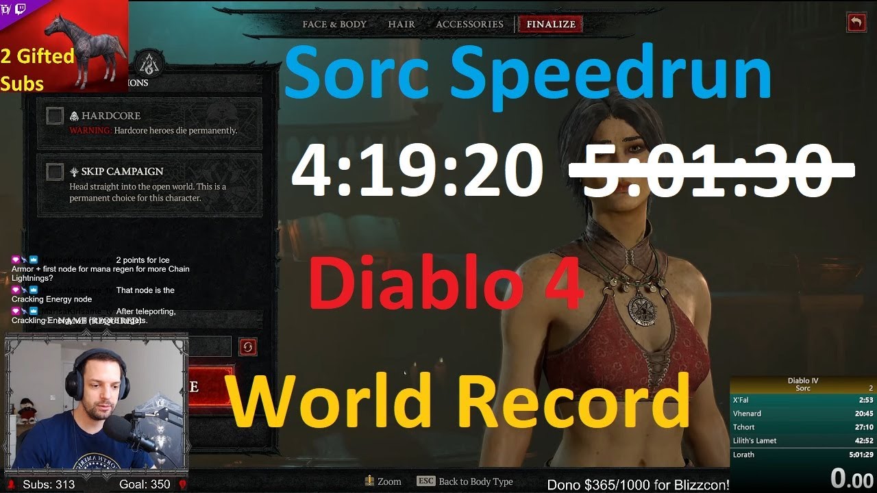 World Record! Sorc Speedrun! 4:19:20 - Diablo 4