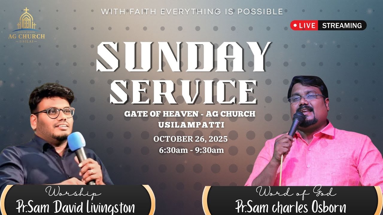 🔴 SUNDAY SERVICE | REV. SAM. B. BRAINARD |Ps. SAM C. OSBORN | 19-10-2025 | GHAG Church Usilai