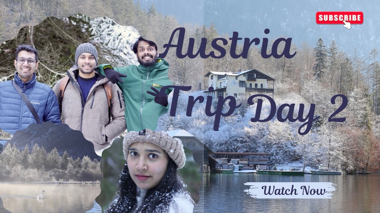 Austria Trip Day 2 🇦🇹 | Hiking, Frozen Lake & Snow Fun | Malayali Family Travel Vlog