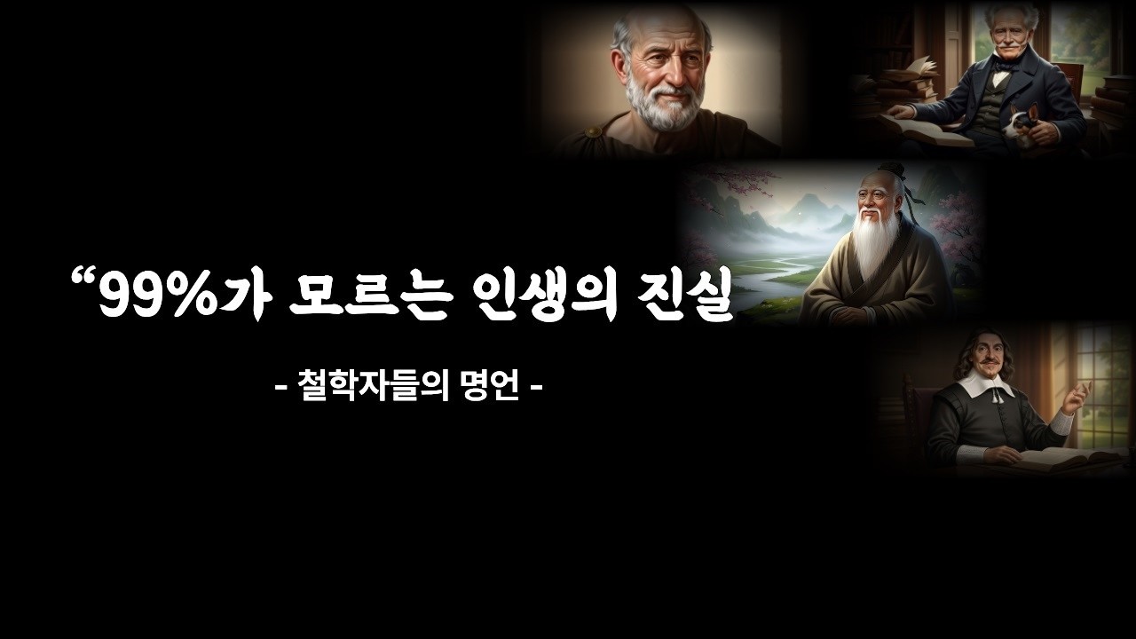 99%가 모르는 인생의 진실,  “삶이 흔들릴 때 반드시 읽어야 할 철학자 명언 10가지”