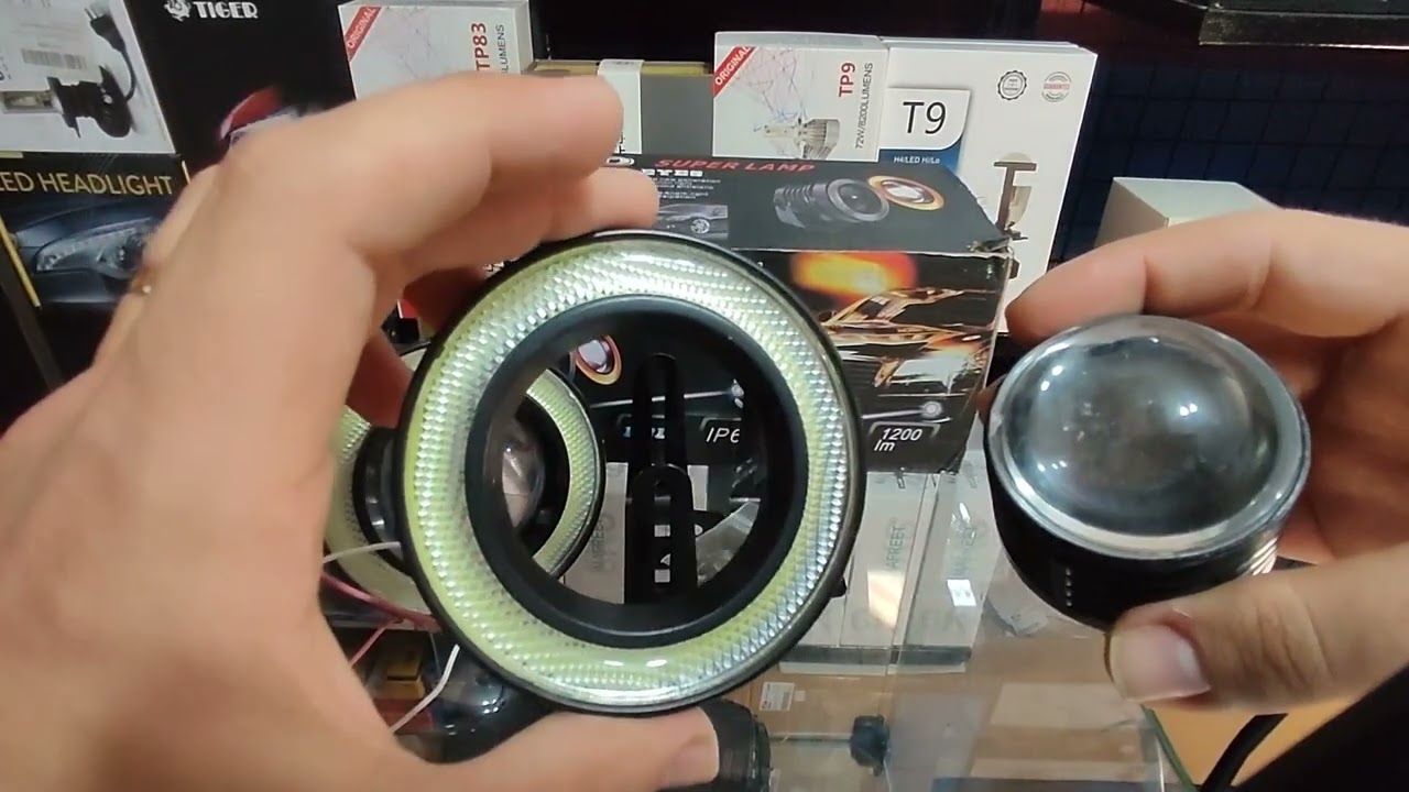 D2 Brothers - Farol de Milha Universal Com Angel Eyes e Projetor Led