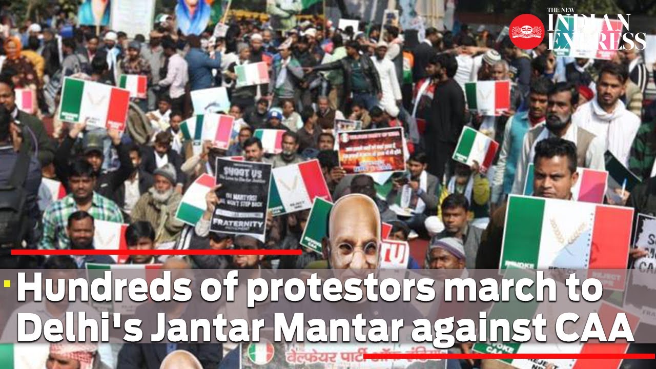 Hundreds of protestors march to Delhi's Jantar Mantar against CAA, NRC