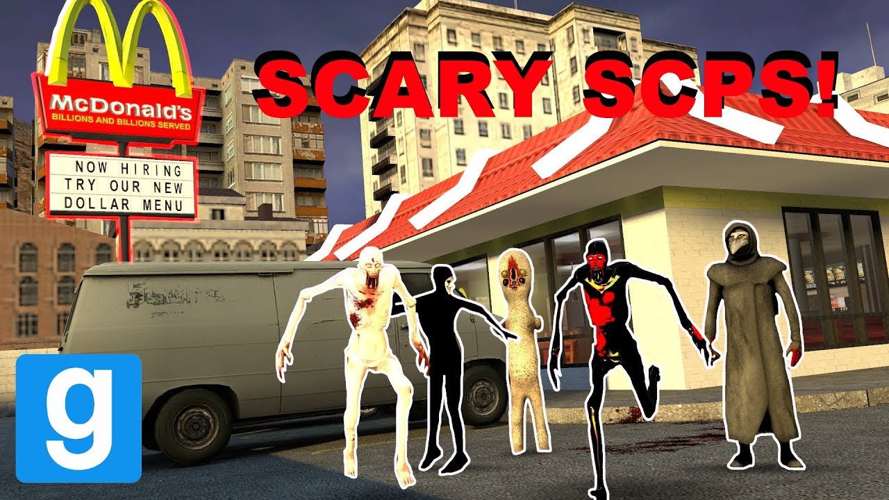 СТРАШНЫЕ SCP-объекты вторгаются в Макдональдс! — Garry's mod Sandbox