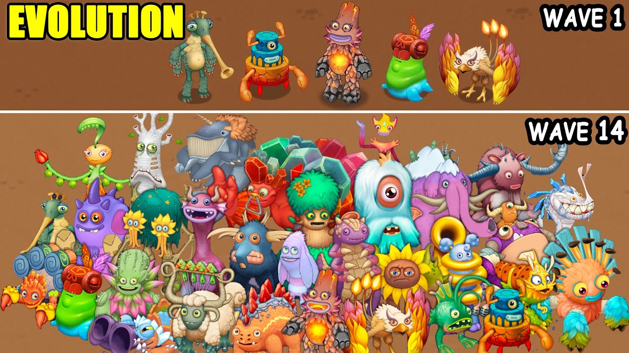 Amber Island Evolution: Waves 1- 14 Full Songs | My Singing Monsters