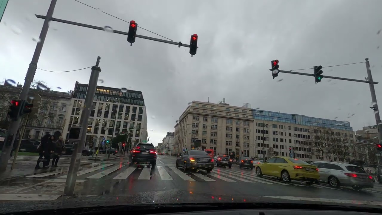 Dirigindo por Bruxelas (Gare du Midi) em Dia Chuvoso — Clima Aconchegante | Sem Narração