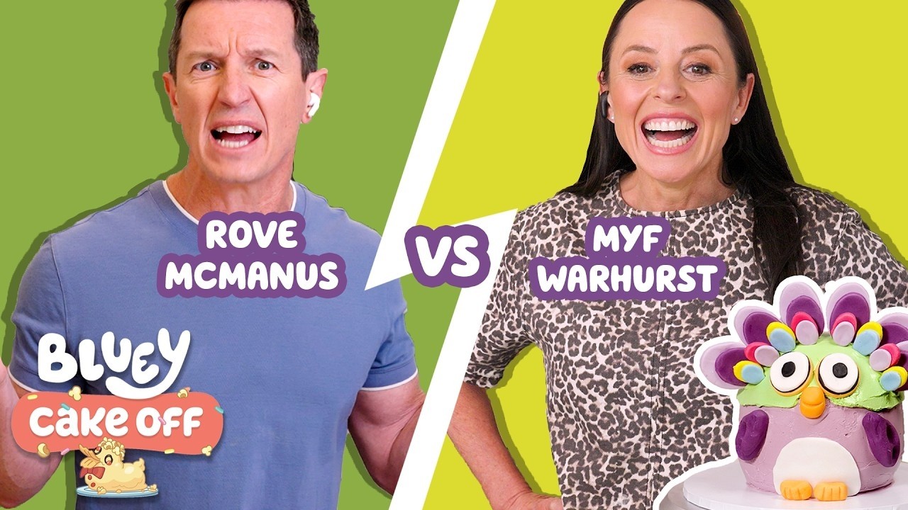 Chattermax Cake with Myf vs Rove 💜🍰! | Bluey Cake Off | Bluey