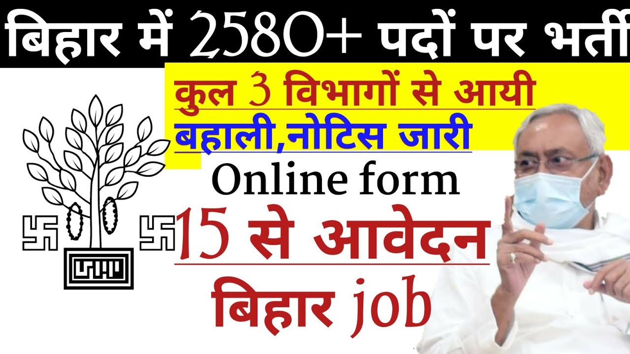 Bihar Latest Recruitment, notification| online form 2021,samvida jobs bihar,new vacancies 2021
