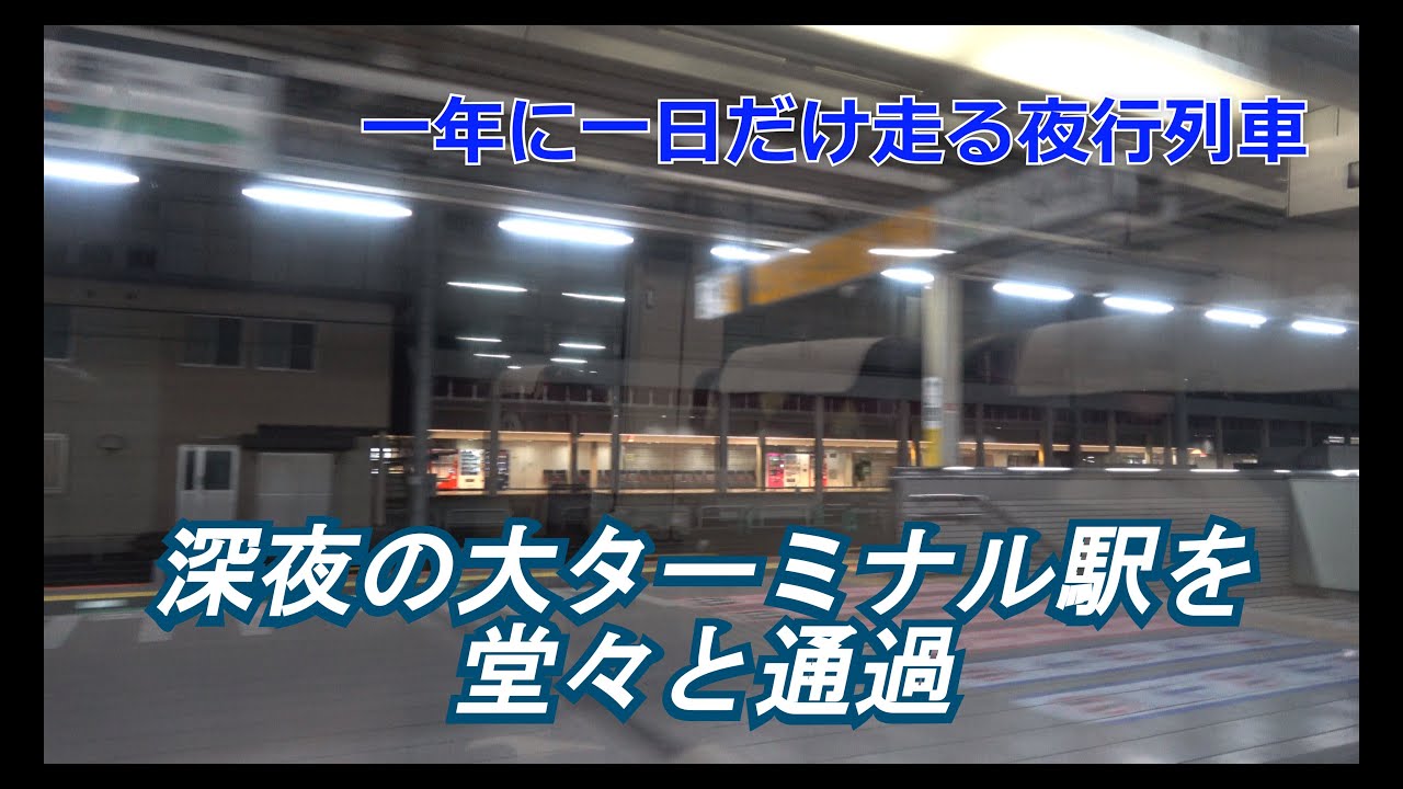 【あの大ターミナル駅も通過】深夜の湘南新宿ラインを走る夜行列車【照明だけが煌々とした無人のホーム】