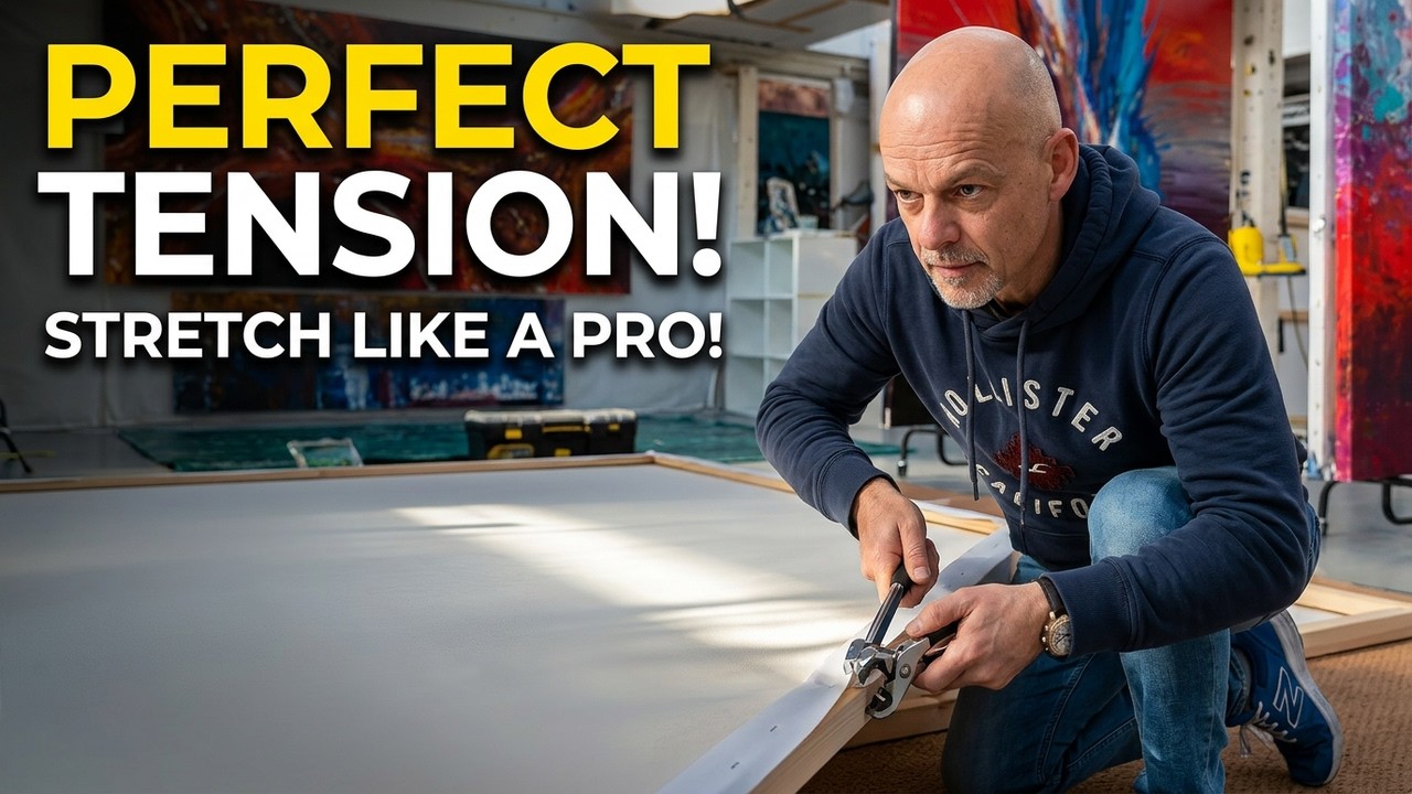Как натянуть БОЛЬШОЙ ХОЛСТ — простой способ с идеальной техникой!