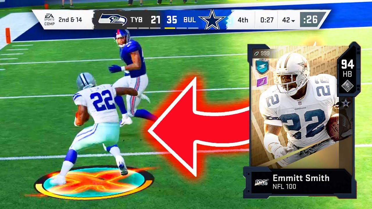 NFL 100 EMMITT SMITH! THE GOAT RUNS WILD! - Madden 20 Ultimate Team