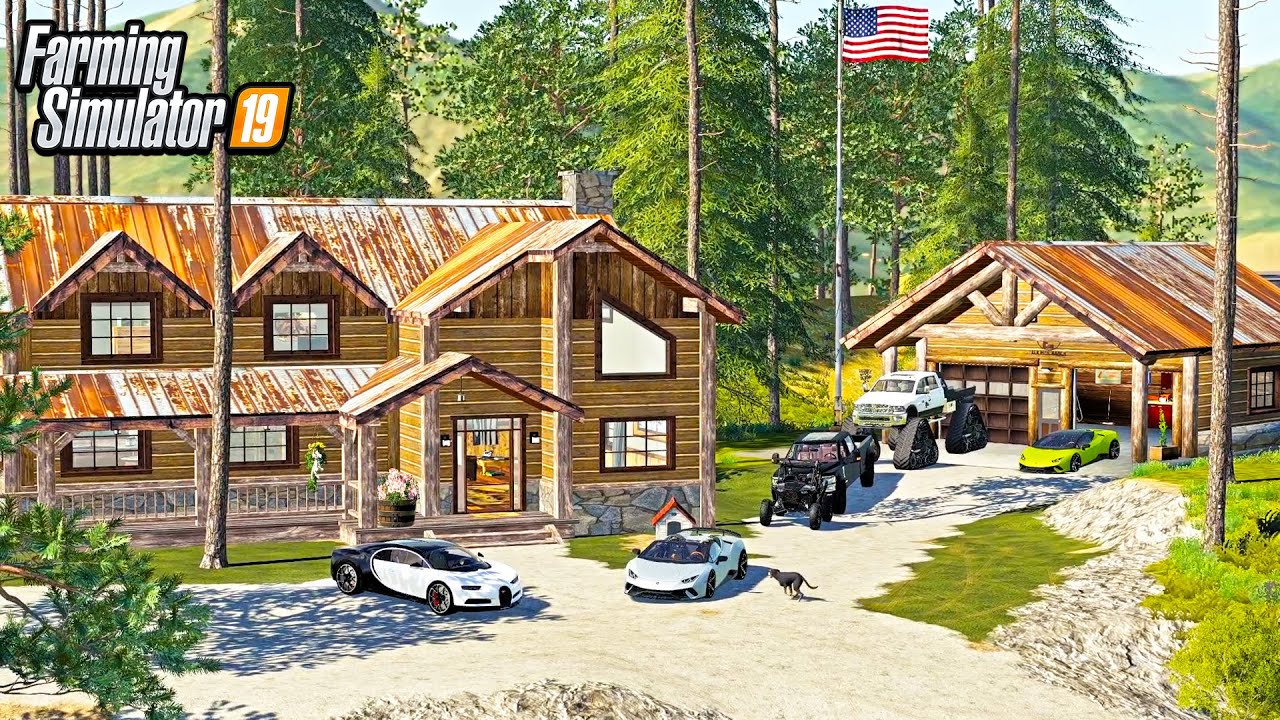 BILLIONAIRE'S LUXURY CABIN BUILD! (BUILT FROM SCRATCH ON MOUNTAIN) | FARMING SIMULATOR 2019