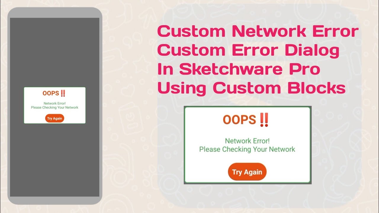 How to make custom Network Error show custom Dialog in Sketchware Pro, using custom blocks, #SKHelp