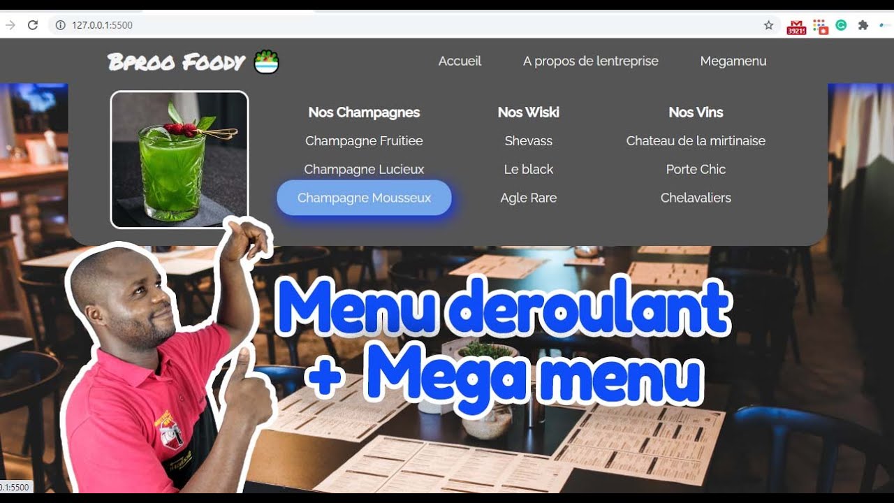 Comment faire un menu déroulant + un mega menu en utilisant du HTML et CSS | Tutoriel pour débutants
