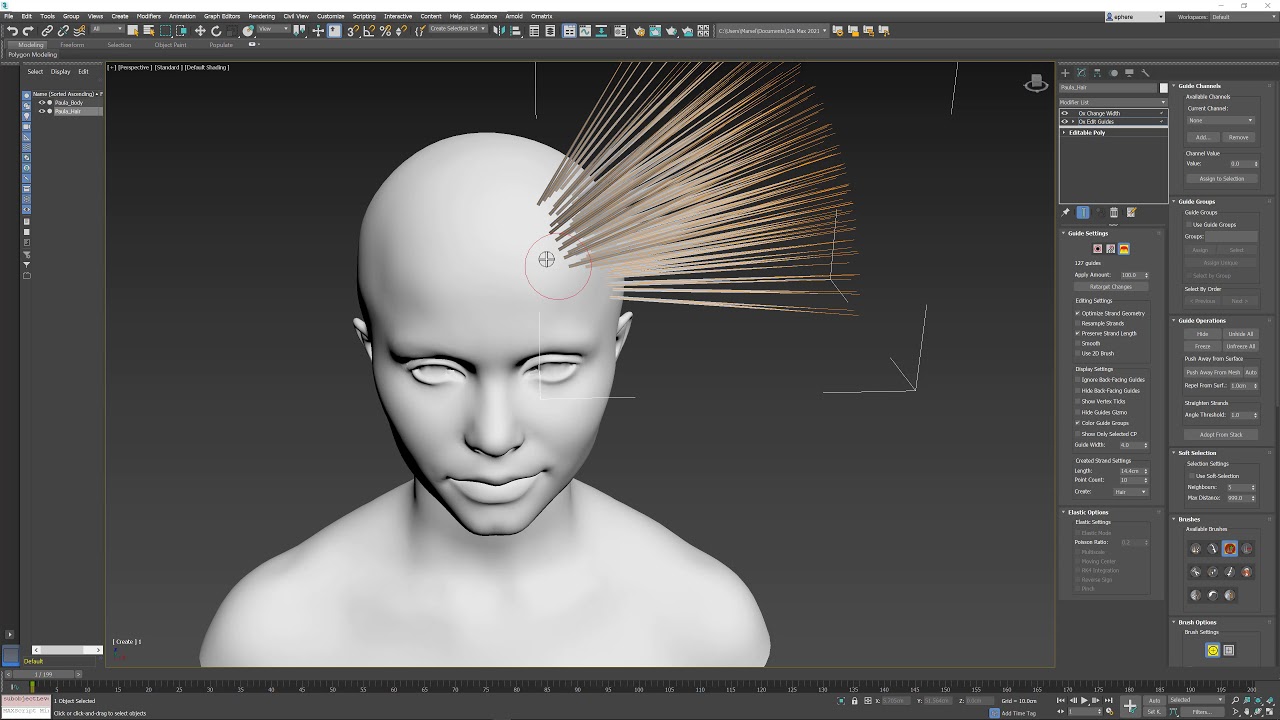 Ornatrix 3dsmax: Create and delete brushes