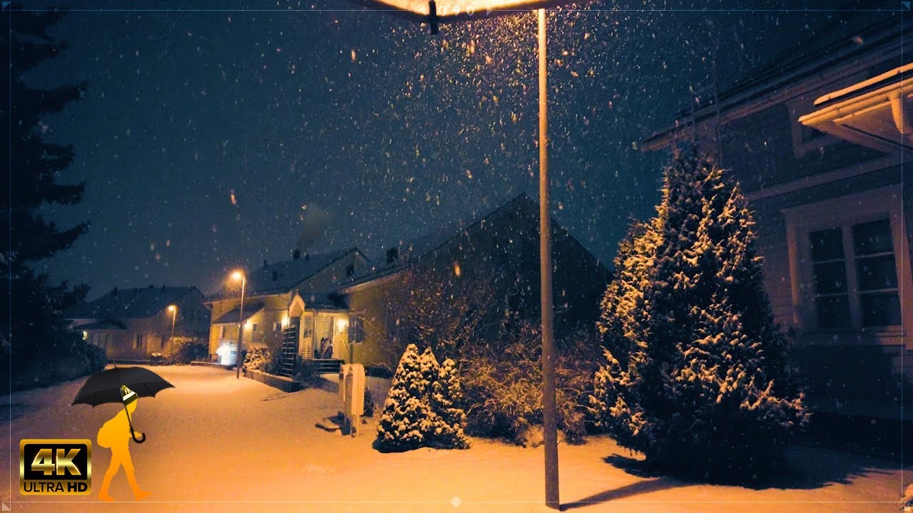 Kerava, Finland 🌨️ Night Walk in Heavy Snow