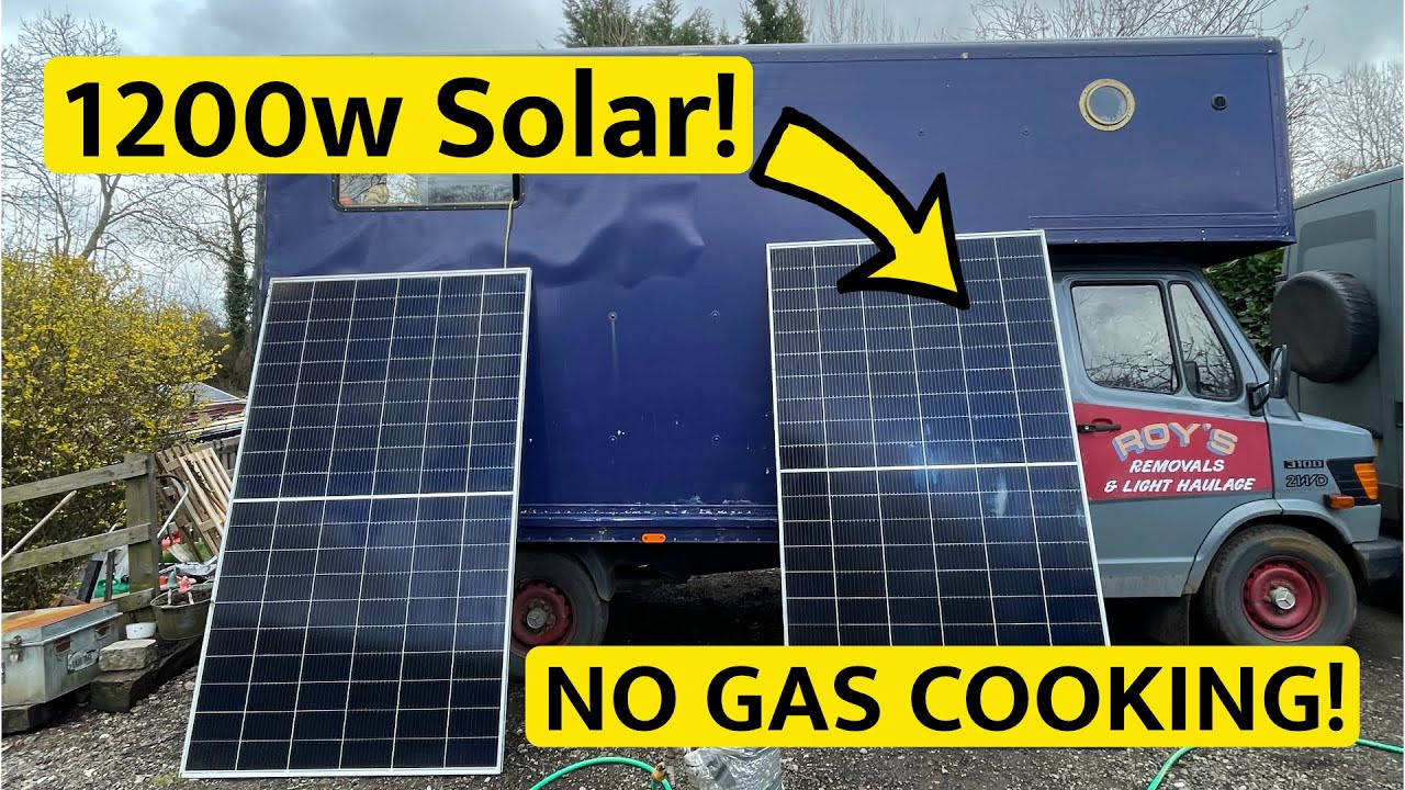 No More Gas Money! I Installed 1200w of Solar onto my Camper Van! | Budget Luton Van Conversion