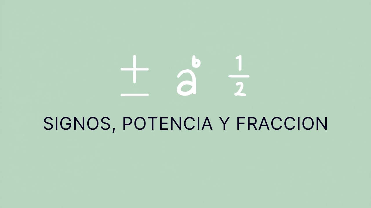 Ejercicios resueltos de fraciones, potencia y signos #math