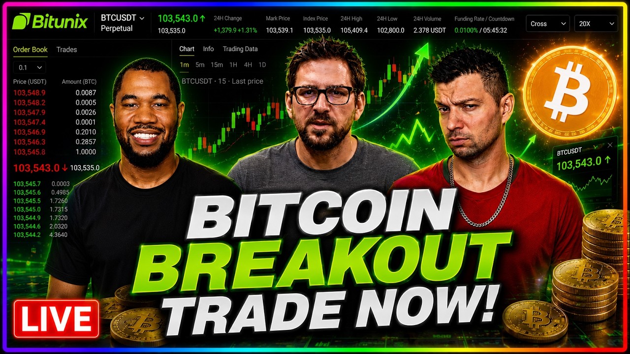 Bitcoin Breakout! Break Down Next? Live Trading!