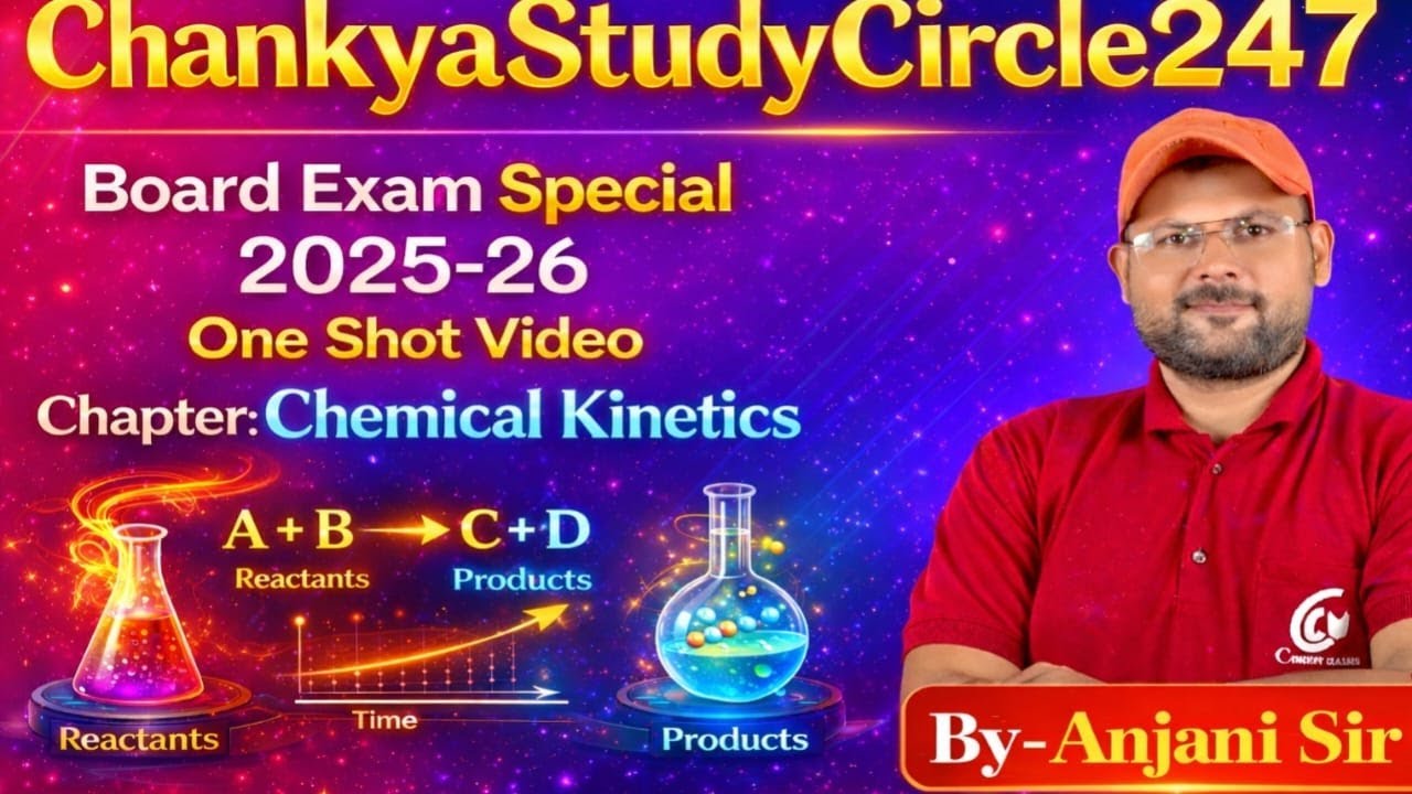 Board Exam Series 2025-26 OneShot Video, Chapter 3rd Chemical Kinetics for Class 12th by Anjani Sir