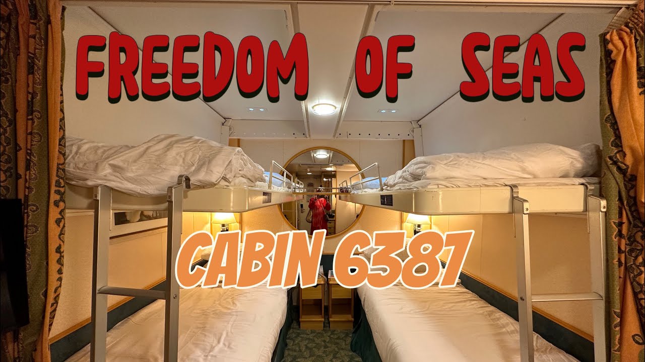 Cabin Tour: Royal Caribbean Freedom of Seas. Cabin 6387 with PULLMAN BEDS setup.